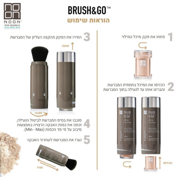 מברשת אבקת הגנה מינרלית להגנה מהשמש | Brush & Go SPF 50 - Image 2